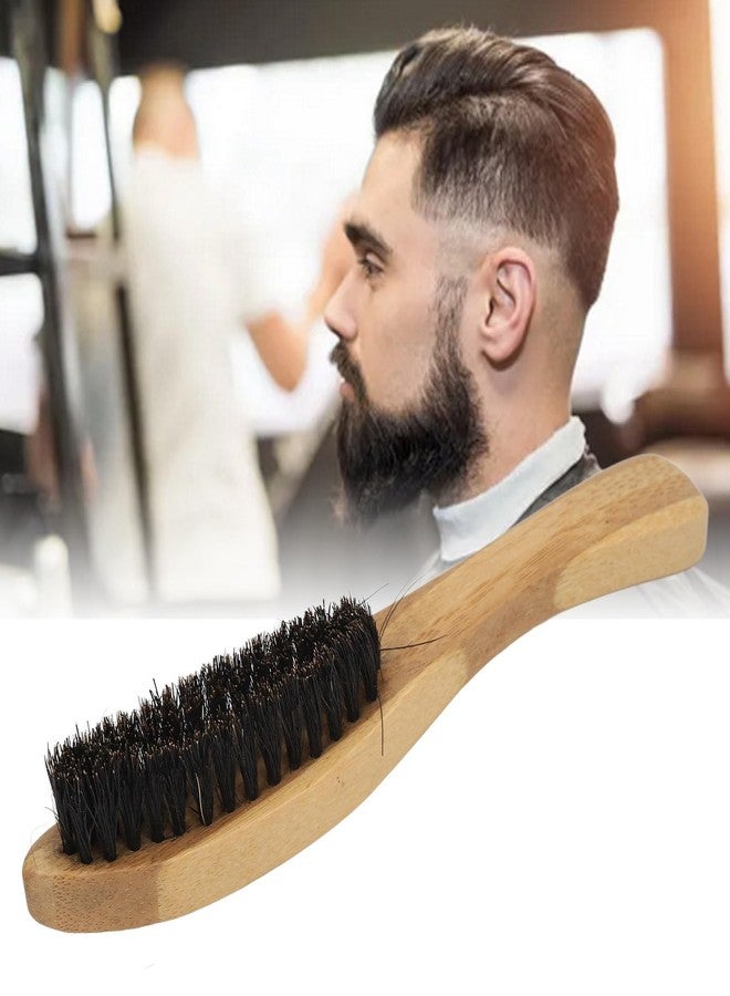 Luatoxry Beard Brush for Men, Bamboo Wood Mustache Brush with Imitation Brushes, Protable Beard Brushes, Strong Toughness Beard Grooming Brush for Mustache Straightening, 6.6in - Image 3